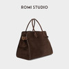 ROMI STUDIO100%羊皮简约百搭手提通勤大容量棕色托特包 23AWS029 商品缩略图1