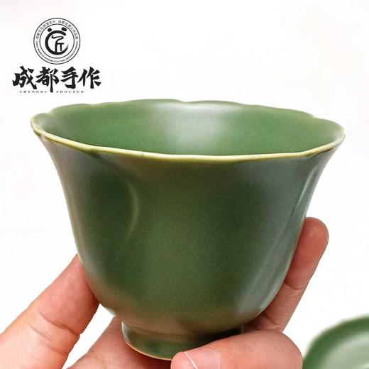 【彭州白瓷￭海棠盖碗一碗四杯茶具】成都手作功夫茶具 高档家用送礼白瓷泡茶碗【四川非物质文化】【大师匠作】 商品图6