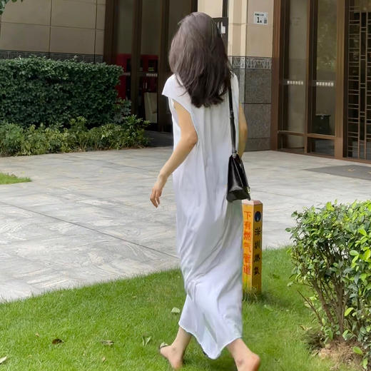 ROMI STUDIO“慵懒随性”110g定制棉阔型长款连衣裙带吊带裙D3777 商品图2