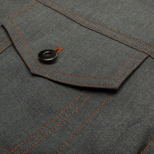 ROMI STUDIO“复古百搭”廓形明线撞色衬衣式短款夹克外套23AWW094 商品图2