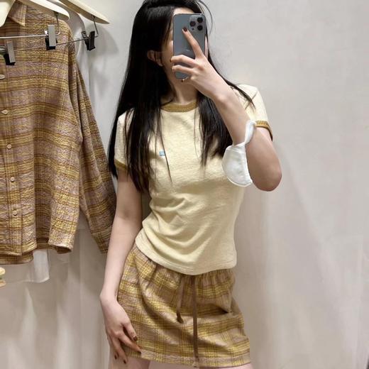 ROMI STUDIO【luxy系列】春夏简约拼色修身毛巾料短袖t恤 T3084 商品图0