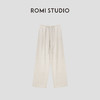 ROMI STUDIO“东方禅意”棉麻酵洗肌理感抽绳收腰直筒长裤 24SSK110 商品缩略图1