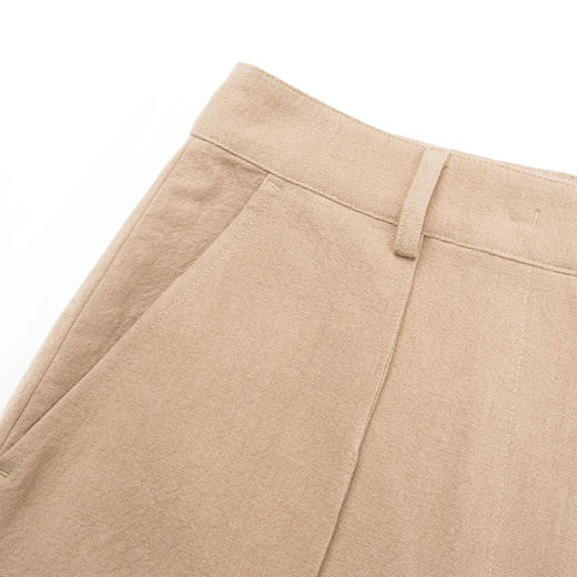 ROMI STUDIO“法式贵妇”棉麻高腰直筒修身灰绿色直筒裤24SSK002 商品图2