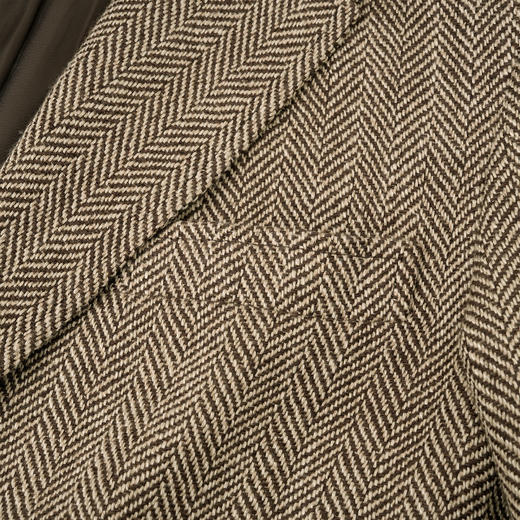 ROMI STUDIO“old money”羊皮拼接人字纹立裁复古西装外套23AWW833 商品图4