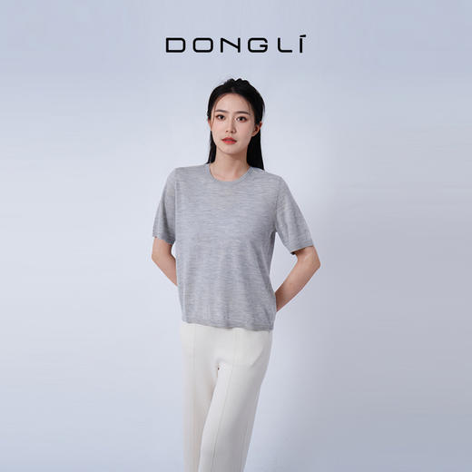 东黎 • 山羊绒女士春夏精纺时尚舒适短袖 4638 商品图4