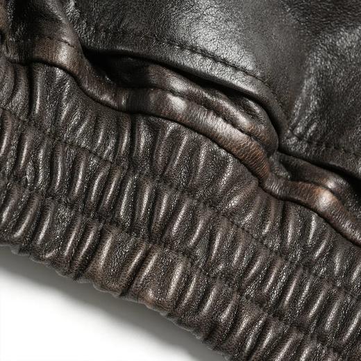 ROMI STUDIO“Vintage”土耳其羔羊皮手工做旧深棕皮衣外套23AWW891【微瑕】 商品图3