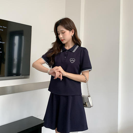 【内部价】[奢姿轻奢系列]大码女装夏季字母镶钻两件套胖妹妹时尚套装8942910067 商品图3