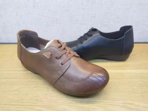 春季新款豪行真皮女鞋22120896平底休闲低跟系带圆头单鞋 商品图2