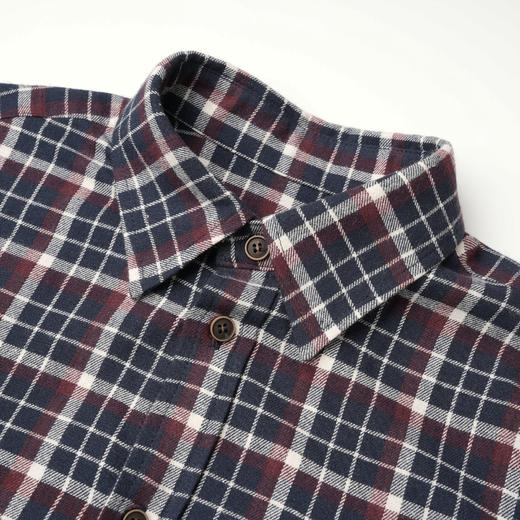 ROMI STUDIO“美式复古”100%棉水洗磨毛宽松格纹翻领衬衣24SST212 商品图1