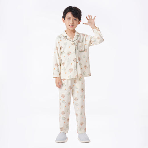 都市丽人眯雅佳睡衣超值精选长袖26支纯棉单面薄童装棉质长袖套装JHT1B5 商品图2