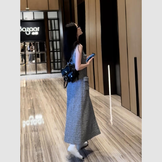 ROMI STUDIO“香榭丽舍”粗花软呢透气撞色交织无袖连衣裙24SSQ1071 商品图2