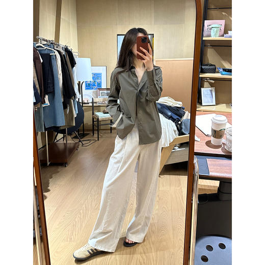 ROMI STUDIO“松弛随性”棉麻混纺软糯透气立裁直筒休闲裤 24SSK123 商品图1