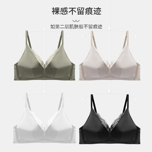 TG-TG02S211春夏新款真丝缎面文胸 无钢圈超薄款光面桑蚕丝内衣大胸显小 商品图2
