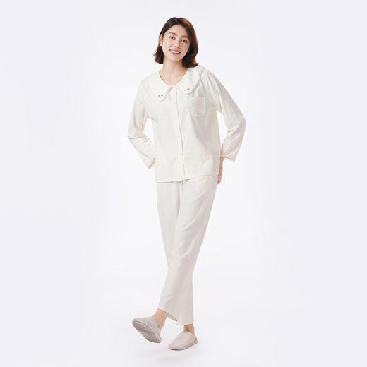 都市丽人睡衣生活家居长袖家居服针织提花薄女士棉质套装LHT1M8 商品图3