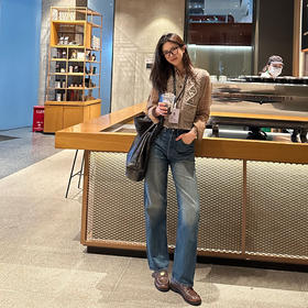 ROMI STUDIO“纽约牛仔” 100%棉高腰直筒怀旧蓝薄款牛仔裤23AWN702