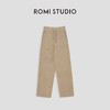 ROMI STUDIO“松弛高知”精纺羊毛高腰抽绳燕麦驼针织长裤23AWM362 商品缩略图0
