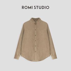 ROMI STUDIO“quiet luxury”腔调穿搭极细灯芯绒复古衬衣 23AWT719