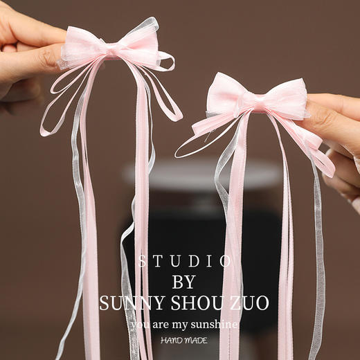 【迷你蝴蝶结发夹】儿童不伤发婴儿发卡盘发神器女孩发夹古风发带 商品图7