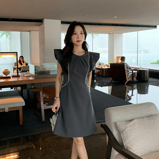 [奢姿轻奢系列]链条拼接连衣裙大码女装夏季新款胖妹妹圆领裙子8942890124 商品图4