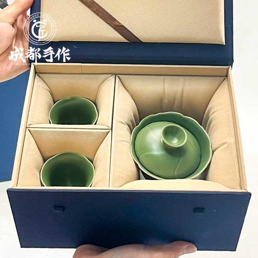 【彭州白瓷￭海棠盖碗一碗四杯茶具】成都手作功夫茶具 高档家用送礼白瓷泡茶碗【四川非物质文化】【大师匠作】 商品图8