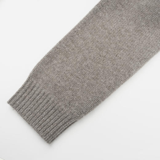 ROMI STUDIO“贵妇老钱”100%羊毛拉链立领燕麦灰针织开衫23AWM1214 商品图3