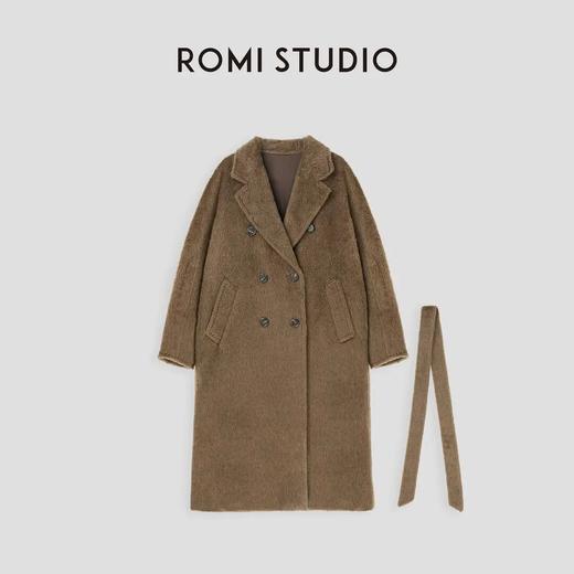 ROMI STUDIO羊驼绒＋羊毛腔调穿搭经典双排扣长款大衣外套23AWW416 商品图1