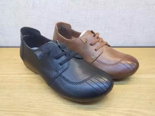 春季新款豪行真皮女鞋22120896平底休闲低跟系带圆头单鞋 商品图1