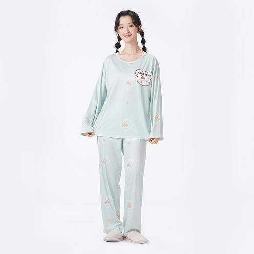 都市丽人睡衣超值精选长袖家居服仿棉牛奶丝薄女士牛奶丝套装LHT2H8 商品图1