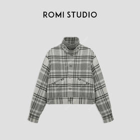 ROMI STUDIO“格雷系列”腔调穿搭羊毛混纺双面呢大衣外套23AWW952