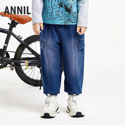 男童元气靛蓝潮牛仔长裤新款安奈儿童装实体店同款XB436690 商品图0
