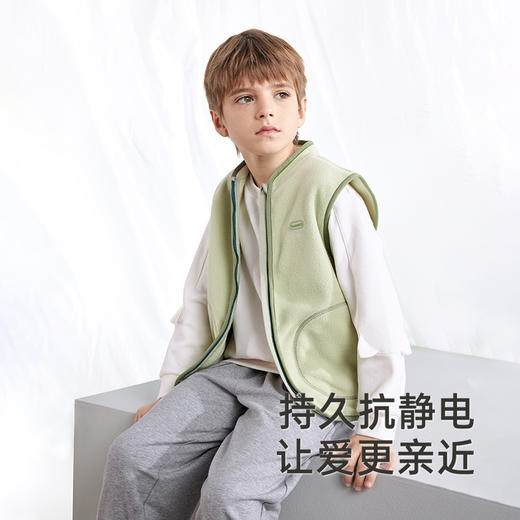 英氏婴儿马甲秋季摇粒绒防静电马甲男童女童背心新款宝宝马夹 商品图3