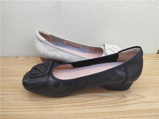 豪行夏季新款23249513真皮休闲低跟打孔女鞋凉鞋皮鞋 商品图3