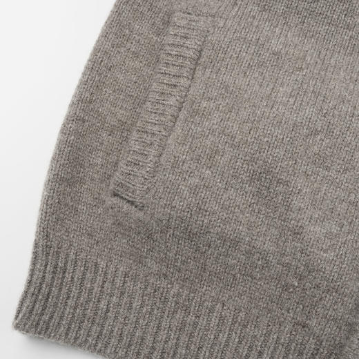 ROMI STUDIO“贵妇老钱”100%羊毛拉链立领燕麦灰针织开衫23AWM1214 商品图2