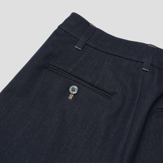 ROMI STUDIO“棕标系列”复古撞色高腰直筒牛仔藏蓝色西裤23AWK561 商品图2