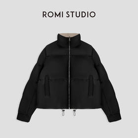 ROMI STUDIO“优雅过冬”腔调穿搭两面穿白鹅绒短款羽绒服 23AWW248