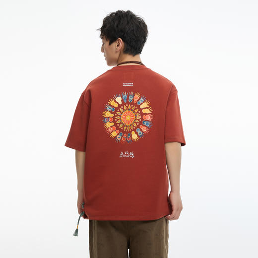 鬼洗24AW石器时代手印壁画印花宽松空气层短袖T恤 A840009 商品图3