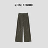 ROMI STUDIO“风雅至上”肤感棉轻薄捏褶松紧腰直筒休闲裤 24SSK990 商品缩略图0