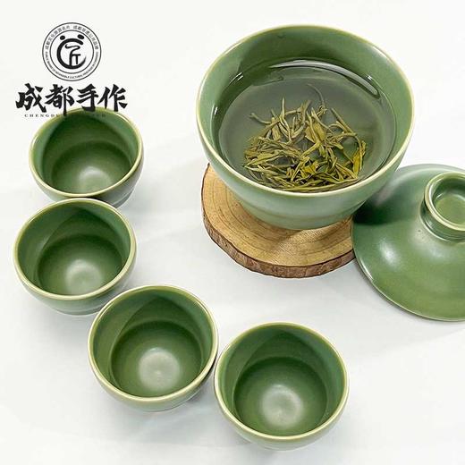 【彭州白瓷￭束腰盖碗一碗四杯】成都手作功夫茶具套装 家用盖碗茶杯 高档送礼白瓷茶杯【四川非物质文化】【大师匠作】 商品图2