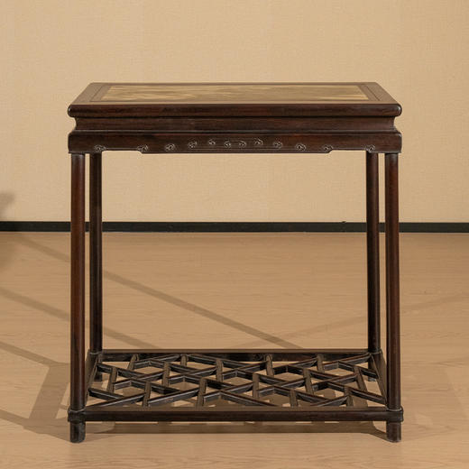 清 红木镶云石云纹活面香几 商品图0