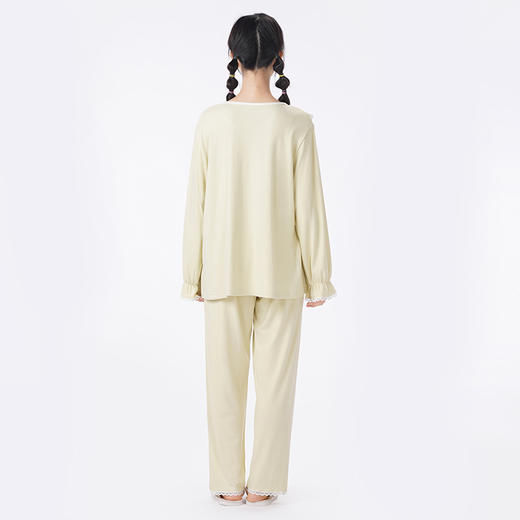 都市丽人睡衣会员精选长袖家居服AR牙签条锁目双面薄女士套装LHT2K9 商品图3