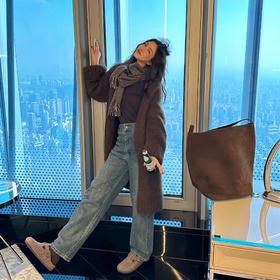 ROMI STUDIO"松弛高知"100%棉高腰舒适亲肤微收脚牛仔裤K3618