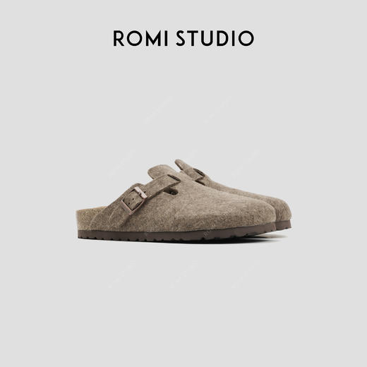 ROMI STUDIO“简约随性”舒适百搭包头软木浅咖色勃肯拖鞋 23AWS157 商品图2