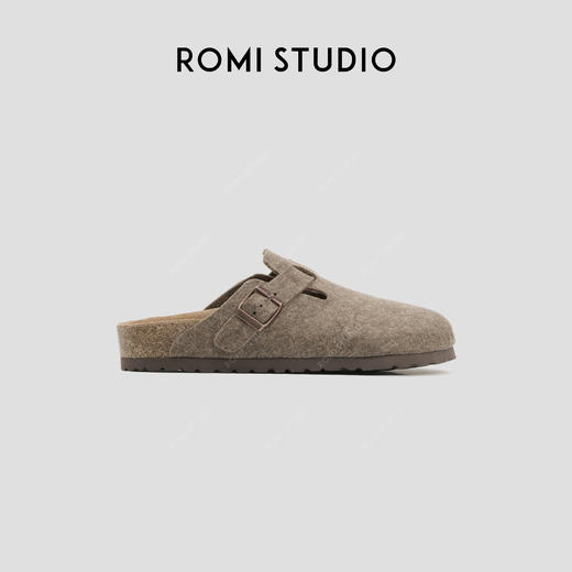 ROMI STUDIO“简约随性”舒适百搭包头软木浅咖色勃肯拖鞋 23AWS157 商品图0