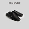 ROMI STUDIO【高定系列】复古法式 经典优雅方头黑色穆勒拖S3196 商品缩略图1