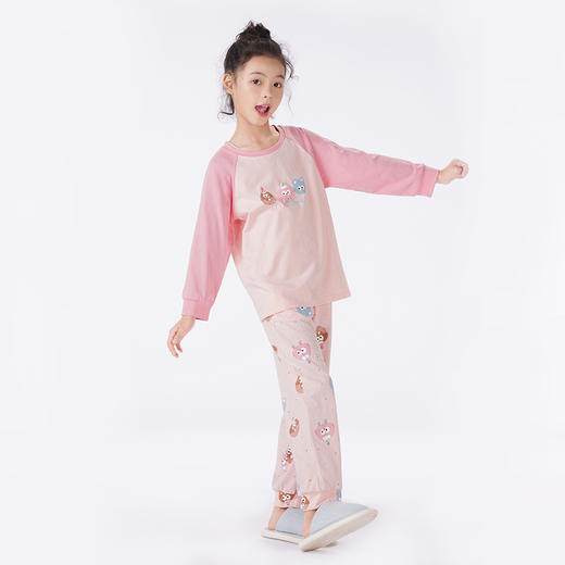 都市丽人眯雅佳睡衣超值精选长袖26支纯棉单面薄童装棉质长袖套装JHT2B3 商品图5