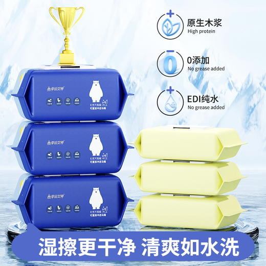  80抽家庭装湿厕纸私处草本护理卫生湿巾洁厕如厕一次性湿厕纸 商品图1