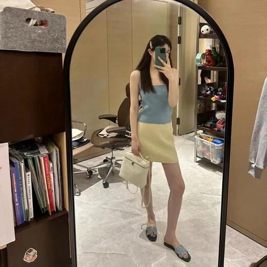 ROMI STUDIO高定系列~复古休闲方头绿小众拼色H凉拖拖鞋 S3313 商品图0