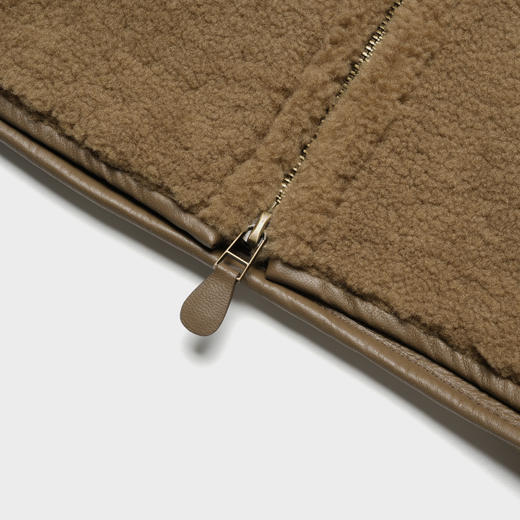 ROMI STUDIO“隆冬刚需”皮毛一体立领拉链其棕夹克外套23AWW760 商品图3