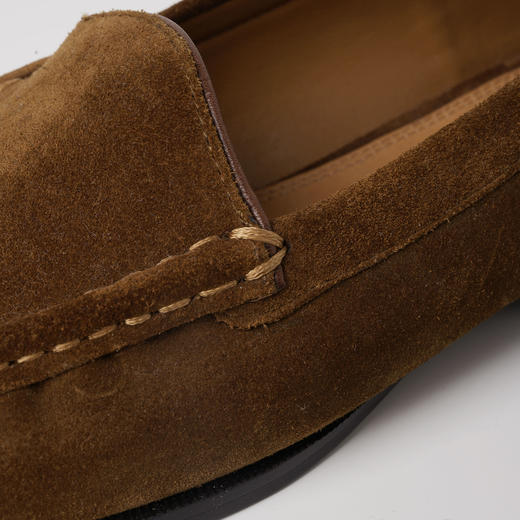 ROMI STUDIO “棕标甄选” 牛反绒拼羊皮马克线英伦乐福鞋 24SSS058 商品图4