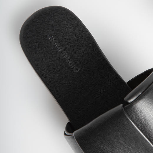 ROMI STUDIO简约休闲 百搭编织方头平底黑色一字拖鞋 S3534 商品图3